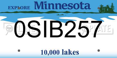 0SIB257 Minnesota License Plate