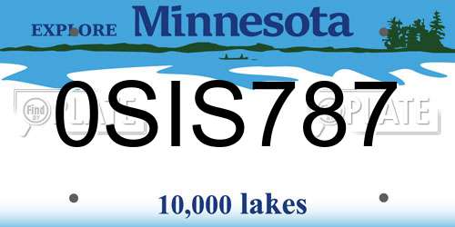 0SIS787 Minnesota License Plate