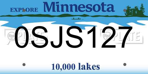 0SJS127 Minnesota License Plate