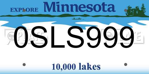 0SLS999 Minnesota License Plate
