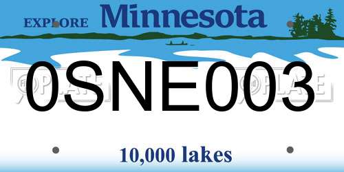 0SNE003 Minnesota License Plate