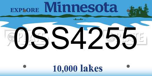 0SS4255 Minnesota License Plate