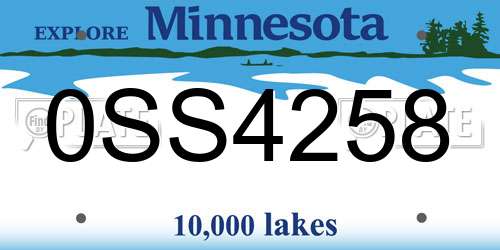 0SS4258 Minnesota License Plate