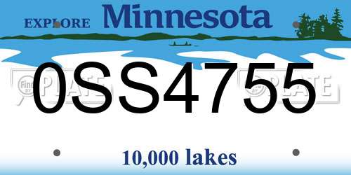 0SS4755 Minnesota License Plate