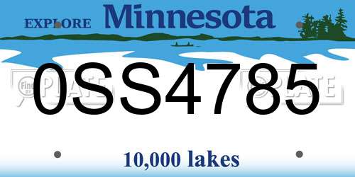 0SS4785 Minnesota License Plate
