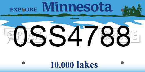 0SS4788 Minnesota License Plate