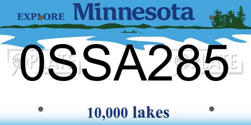 0SSA285 Minnesota License Plate