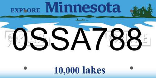 0SSA788 Minnesota License Plate