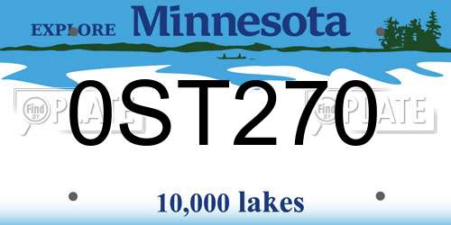 0ST270 Minnesota License Plate