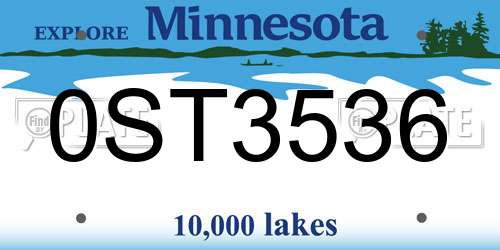 0ST3536 Minnesota License Plate