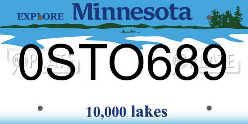 0STO689 Minnesota License Plate