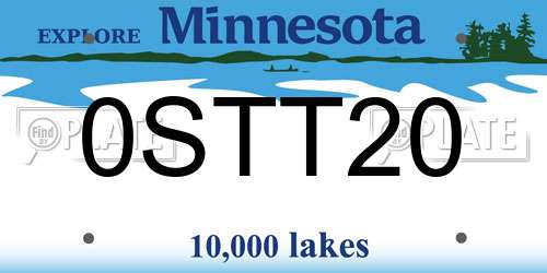 0STT20 Minnesota License Plate