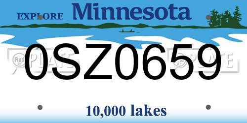 0SZ0659 Minnesota License Plate