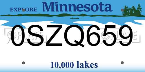 0SZQ659 Minnesota License Plate