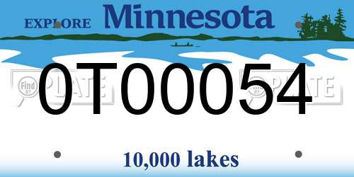 0T00054 Minnesota License Plate