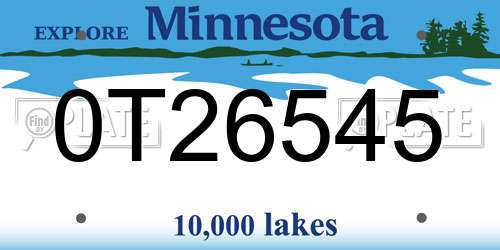 0T26545 Minnesota License Plate