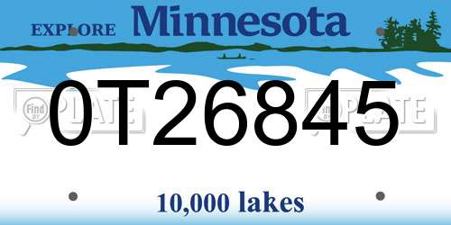 0T26845 Minnesota License Plate