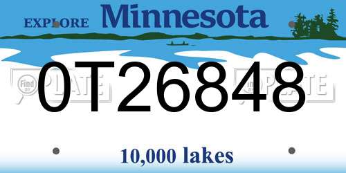 0T26848 Minnesota License Plate