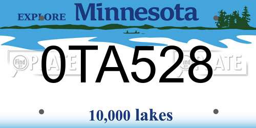 0TA528 Minnesota License Plate