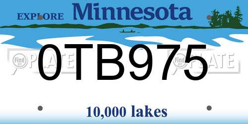 0TB975 Minnesota License Plate