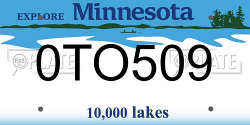 0TO509 Minnesota License Plate