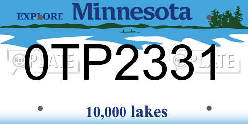 0TP2331 Minnesota License Plate