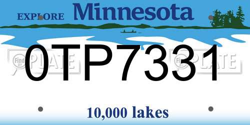 0TP7331 Minnesota License Plate