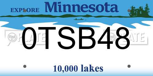 0TSB48 Minnesota License Plate