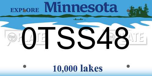 0TSS48 Minnesota License Plate
