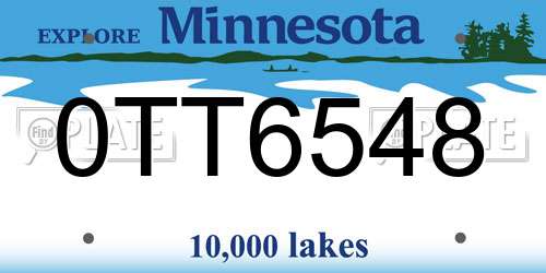0TT6548 Minnesota License Plate