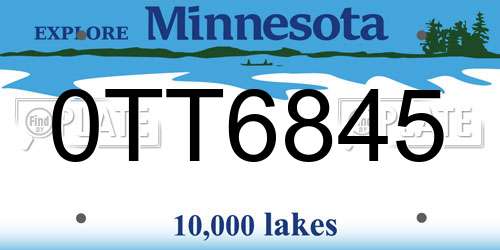 0TT6845 Minnesota License Plate