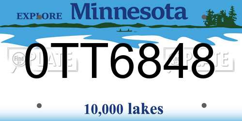 0TT6848 Minnesota License Plate