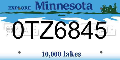 0TZ6845 Minnesota License Plate