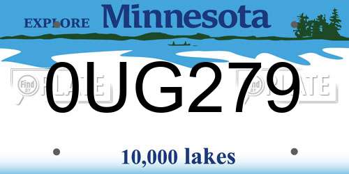 0UG279 Minnesota License Plate