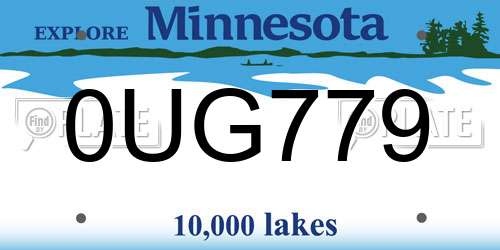 0UG779 Minnesota License Plate