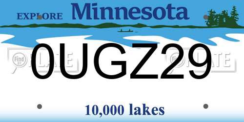 0UGZ29 Minnesota License Plate