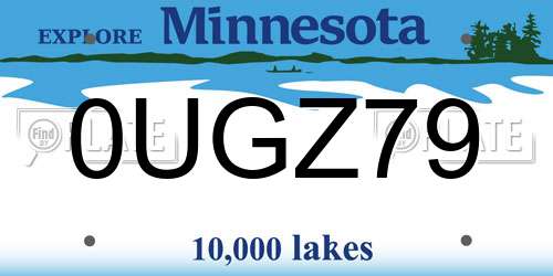 0UGZ79 Minnesota License Plate
