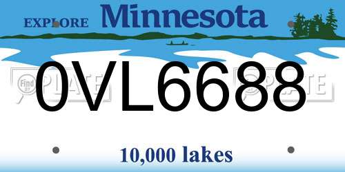 0VL6688 Minnesota License Plate