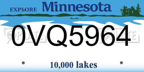 0VQ5964 Minnesota License Plate