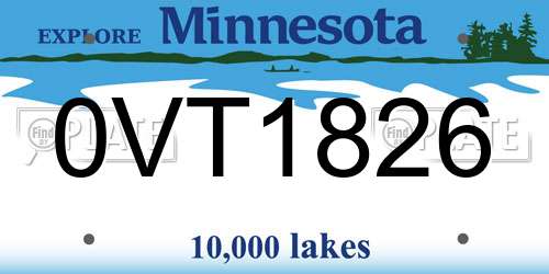 0VT1826 Minnesota License Plate