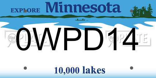 0WPD14 Minnesota License Plate