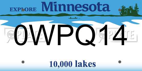 0WPQ14 Minnesota License Plate