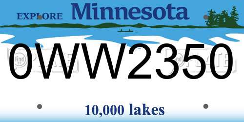 0WW2350 Minnesota License Plate