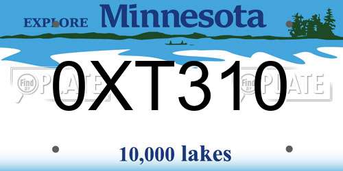 0XT310 Minnesota License Plate