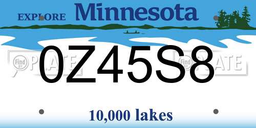0Z45S8 Minnesota License Plate