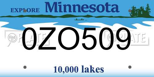 0ZO509 Minnesota License Plate