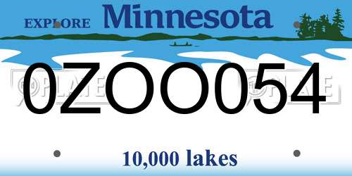 0ZOO054 Minnesota License Plate