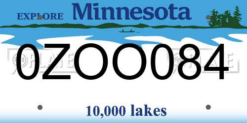 0ZOO084 Minnesota License Plate