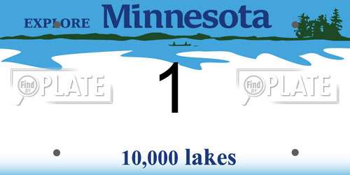 1 Minnesota License Plate