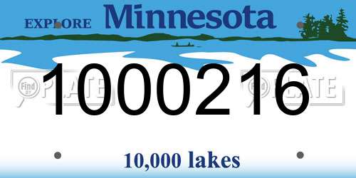 1000216 Minnesota License Plate
